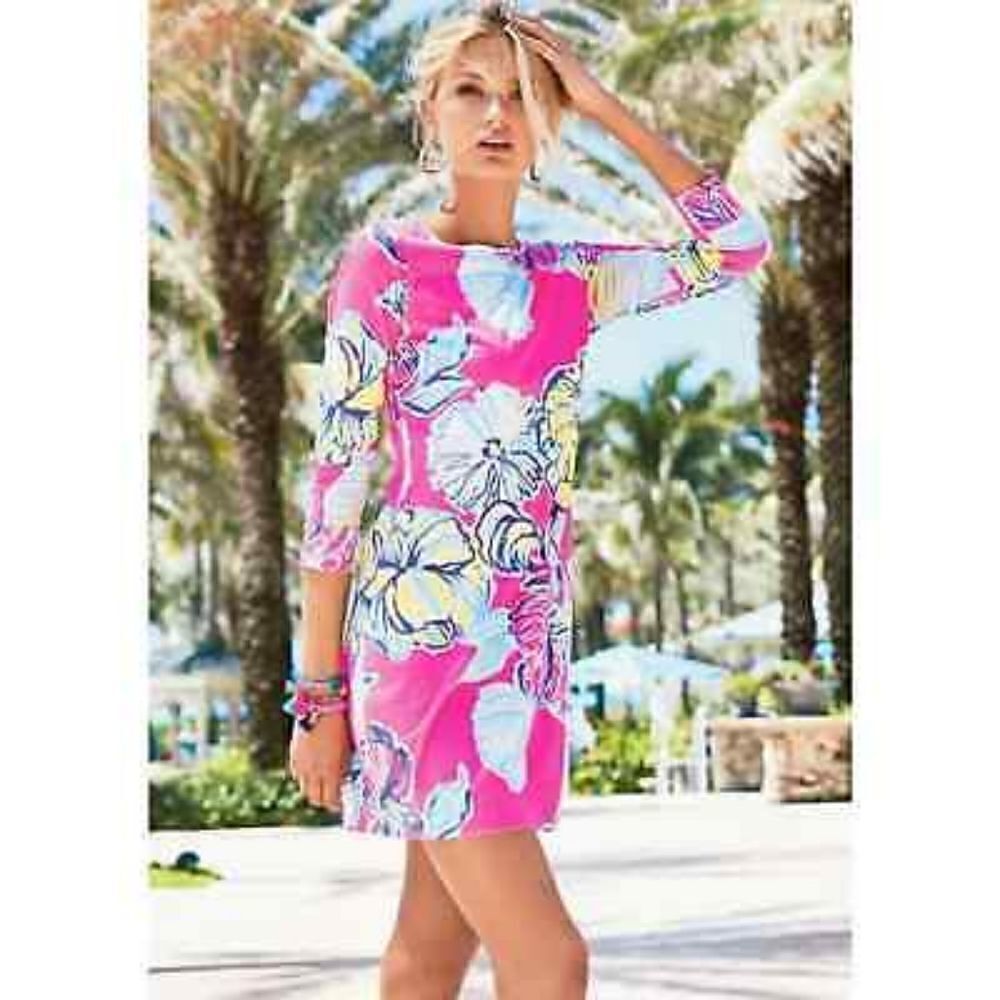 Lilly Pulitzer Marlowe Swept By the Tide Pink Tropical Dress